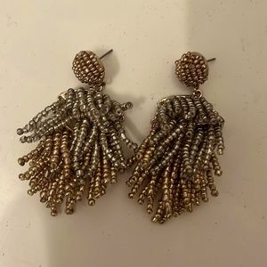 BAUBLEBAR gold and silver beaded statement earrings, lightly worn​​​​